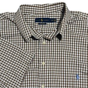Polo Ralph Lauren Button Down Performance Plaid Shirt Pony Men’s 3XLT Stretch